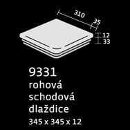 rohová schodová dlaždice